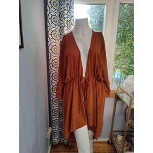 Boohoo Rust Midi Dress